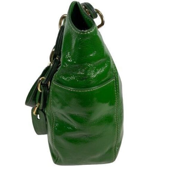Michael Kors Lillie Purse Kelly Lime Green Gold Hobo Leather Chain Handbag Tote - Picture 7 of 16